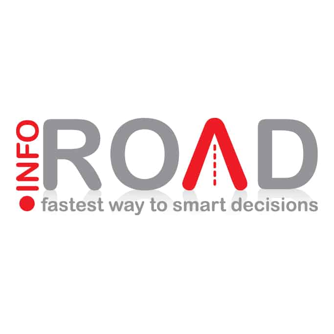 Logo InfoRoad met slogan 'Fastest way to smart decisions'