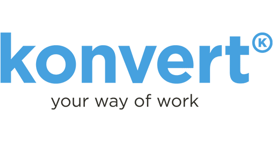 Logo Konvert met slogan 'Your way of work'